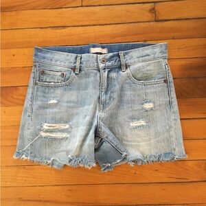 Uniqlo Blue Jean Shorts Distressed
